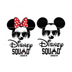 mickey minnie head disney squad 2024 svg, trending digital file