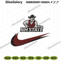 new mexico state aggies double swoosh nike logo embroidery design file