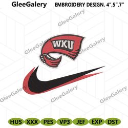 western kentucky hilltoppers double swoosh nike logo embroidery design file