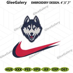uconn huskies double swoosh nike logo embroidery design file