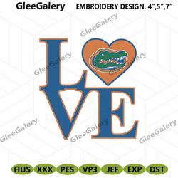 florida gators love embroidery design, ncaa embroidery designs, florida gators embroidery instant file