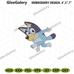 funny bluey machine embroidery instant, bluey character embroidery design file digital, bluey cartoon embroidery design