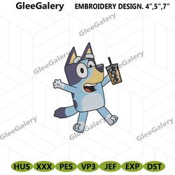 smile bluey machine embroidery digitals, bluey heeler embroidery file downloads, bluey character embroidery digitals dow