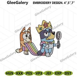 bluey embroidery file, bluey cosplay machine embroidery design, bingo bluey embroidery instant download