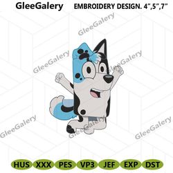 bluey machine embroidery files, dog family embroidery file digital, bluey embroidery file, bluey heeler embroidery insta