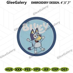 bluey machine embroidery download, bluey dog embroidery digital file, bluey the dog cartoon embroidery file download