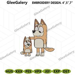 bingo bluey embroidery instant, mum bluey machine embroidery digital file design, bluey family embroidery file download