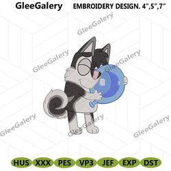 cute zanobi embroidery digital file, bluey family embroidery instant download, zanobi bluey digital instant file