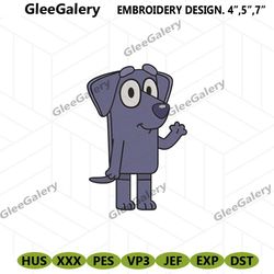 jean luc bluey embroidery digital download, cool jean luc bluey machine embroidery file, bluey character cartoon embroid