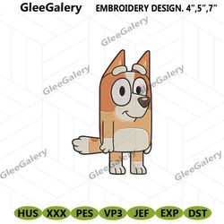 bingo bluey embroidery files, red heeler bluey embroidery download files, bluey cartoon file embroidery digital download