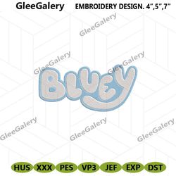 bluey embroidery file, bluey wordmarks embroidey download digital files, bluey cartoon embroidery digital file download