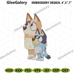 bluey family embroidery design download, cute bluey family embroidery file digital design, mum bluey embroidery