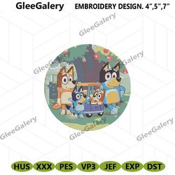 bluey family embroidery file digitals, bluey character embroidery digital download, bluey cartoon download file