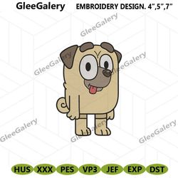 buddy bluey machine embroidery file, buddy character cartoon embroidery design, buddy pug bluey embroidery digital downl