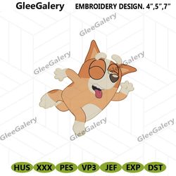 bingo machine embroidery digital file, bingo bluey character embroidery download, bingo heeler machine embroidery design