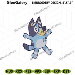 bluey character machine embroidery design file, bluey cartoon embroidery digital download, bluey embroidery files