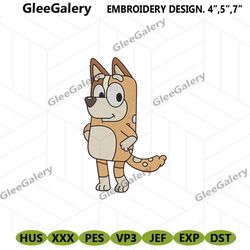 cartoon mum bluey machine embroidery digital file, chilli cartoon bluey embroidery files instant, chilli heeler digital