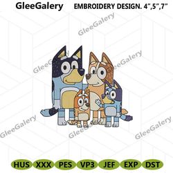 happy family bluey machine embroidery download, bluey character embroidery design, bluey cartoon file embroidery design