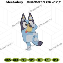 funny bluey machine embroidery design, bluey cartoon embroidery instant download, funny bluey embroidery file