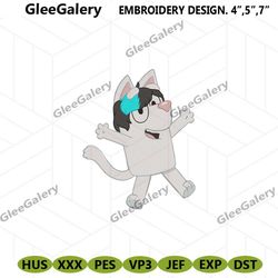 bluey cartoon embroidery digital file, bluey dog embroidery design instant, bluey heeler character embroidery instant de