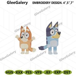 cute bingo bluey embroidery, bingo dog embroidery digital download file, bingo bluey together embroidery file download d