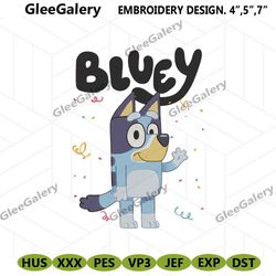 cute bluey embroidery designs, bluey character machine embroidery digital file, bluey cartoon embroidery file