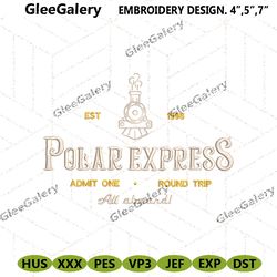polar express all aboard embroidery file design