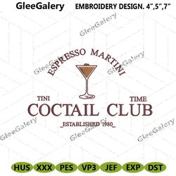 espresso martini embroidery designs files