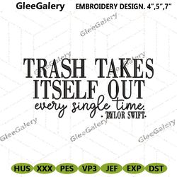 trash takes itself out embroidery design files