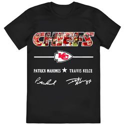 kansas city chiefs patrick mahomes travis kelce signatures shirt