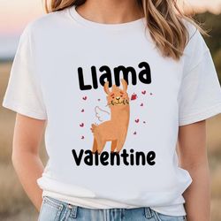 cute llama valentine day shirt, gift for her, gifts for him
