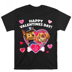 paw patrol hearts group valentines shirt, gift for her, gifts for him