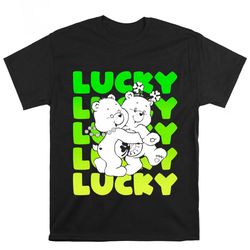 care bears st patricks day good luck bear and funshine bear lucky shirt, gift for her, gift for him