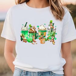 chip and dale st patricks day coffee shirt, lucky cartoon characters, gift for her, gift for him