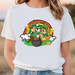 chip and dale with shamrock irish shirt, disney st patricks day t-shirt, gift for her, gift for him