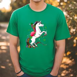 flamingo riding unicorn st patricks day irish t-shirt, gift for her, gift for him