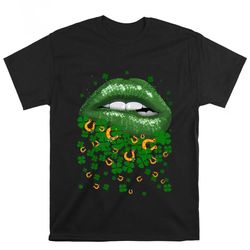 funny sexy lips drip shamrocks horseshoes st patricks day shirt, gift for her, gift for him