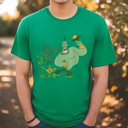 genie aladdin with shamrock shirt, disney st patricks day t-shirt, gift for her, gift for him