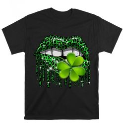 green lips sexy irish leopard shamrock st patricks day awesome shirts, gift for her, gift for him