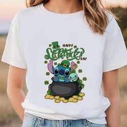 happy patrick day, st patricks day shirt, stitch shamrock shirt, gift for her, gift for him