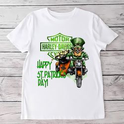 harley davidson motorcycle leprechaun st patrick shirt, gift for her, gift for him