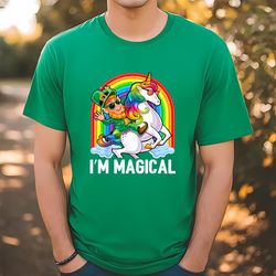 im magical st patricks day unicorn leprechaun shirt, gift for her, gift for him