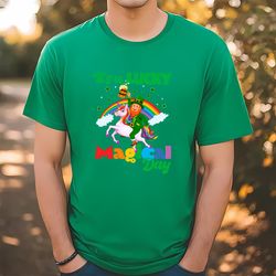 its a lucky magical day leprechaun unicorn rainbow t-shirt, gift for her, gift for him