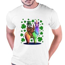 leprechaun sloth riding llama unicorn st patricks day t-shirt, gift for her, gift for him