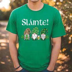 slainte three gnomes leprechaun st patricks day t-shirt, gift for her, gift for him