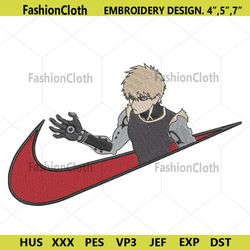 nike x genos logo embroidery anime one punch man embroidery design