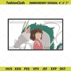 chihiro x haku dragon embroidery design spirited away anime file