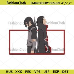 uchiha itachi back to back embroidery design download file