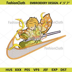 zenitsu agatsuma nike embroidery download demon slayer anime embroidery file