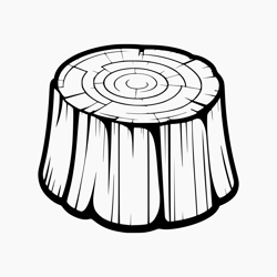 wooden round stump, tree stump, tree trunk, forest cut tree. svg png eps dxf cut files.
